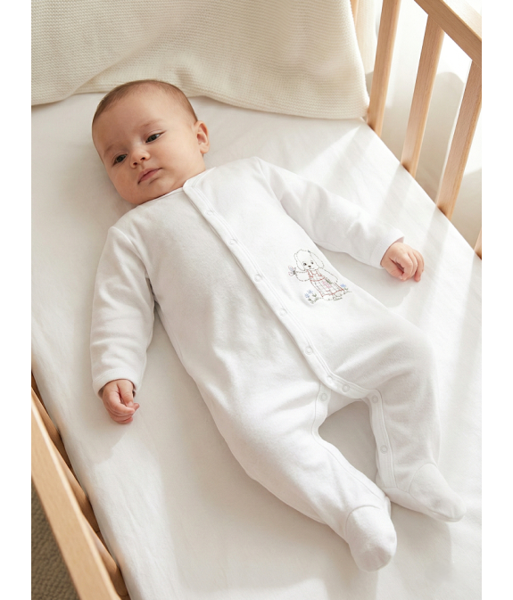 GAJI / Pyžamo overal s nôžkou - biela