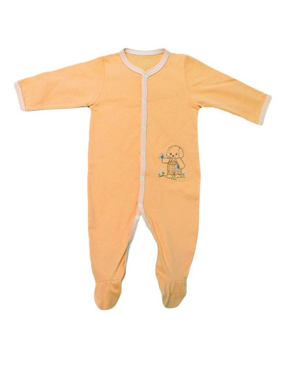 GAJI / Pyžamo overal s nôžkou - oranžová