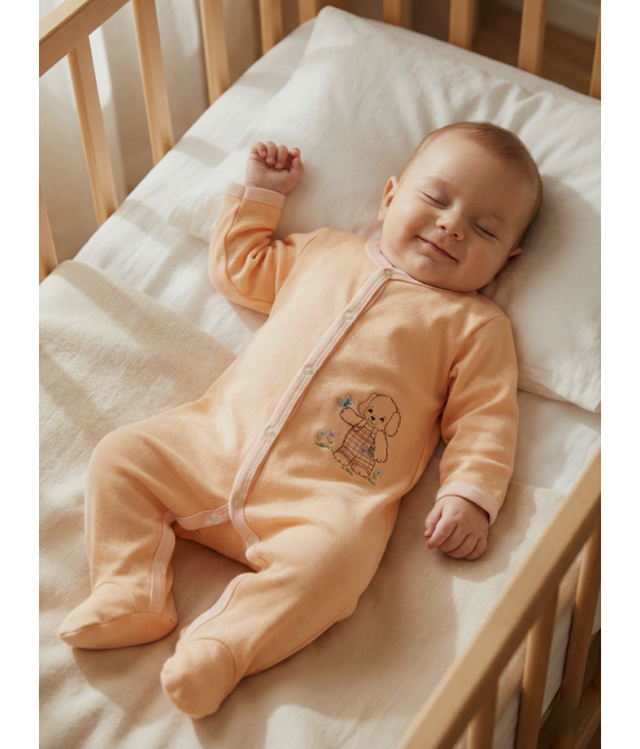 GAJI / Pyžamo overal s nôžkou - oranžová