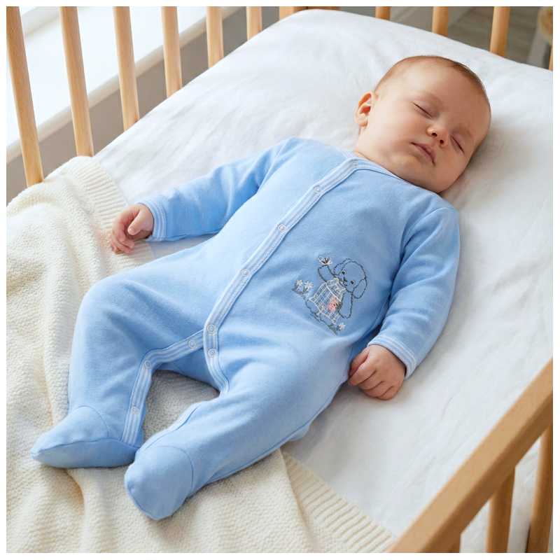 GAJI / Pyžamo overal s nôžkou - modrá