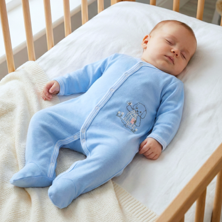 GAJI / Pyžamo overal s nôžkou - modrá