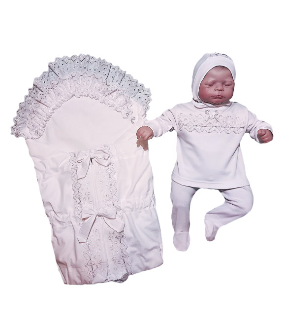 GAJI / Súprava 4-dielna prepletaná chlapec - strieborná