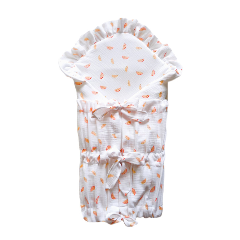 GAJI / Zavinovačka mušelín fodra - biela s melónom