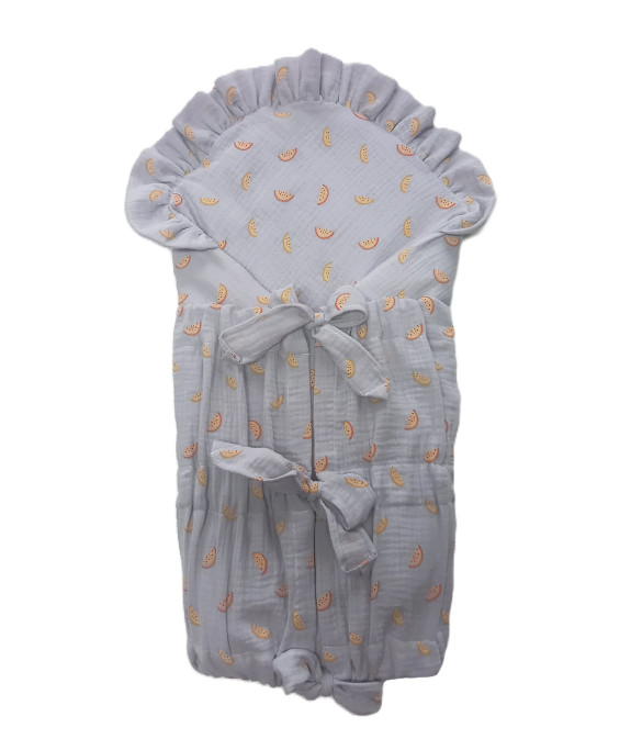 GAJI / Zavinovačka mušelín fodra - sivá s melónom