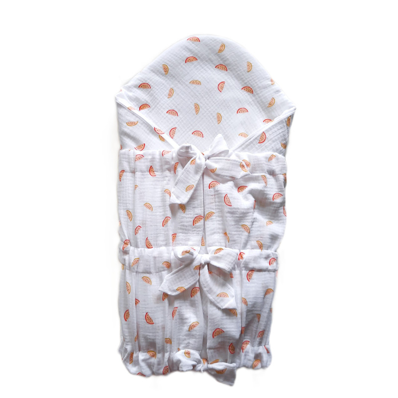 GAJI / Zavinovačka mušelín - biela s melónom