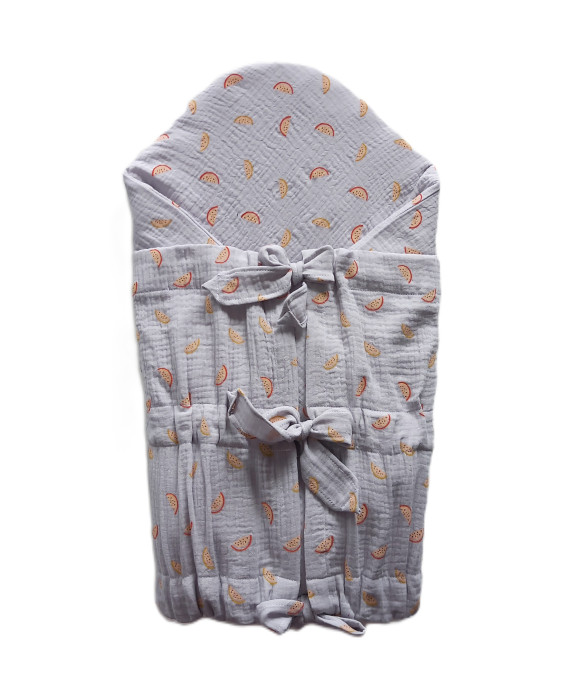 GAJI / Zavinovačka mušelín - sivá s melónom