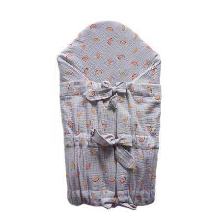 GAJI / Zavinovačka mušelín - sivá s melónom