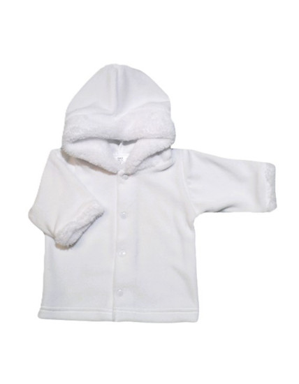 GAJI / Bunda s kapucňou zamat - biela