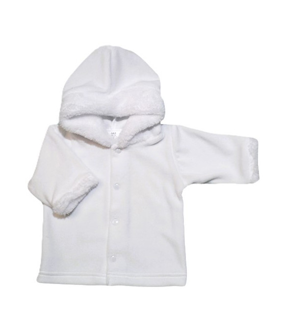 GAJI / Bunda s kapucňou zamat - biela