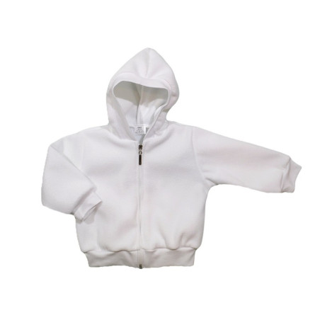 GAJI / Bunda s kapucňou flis - biela