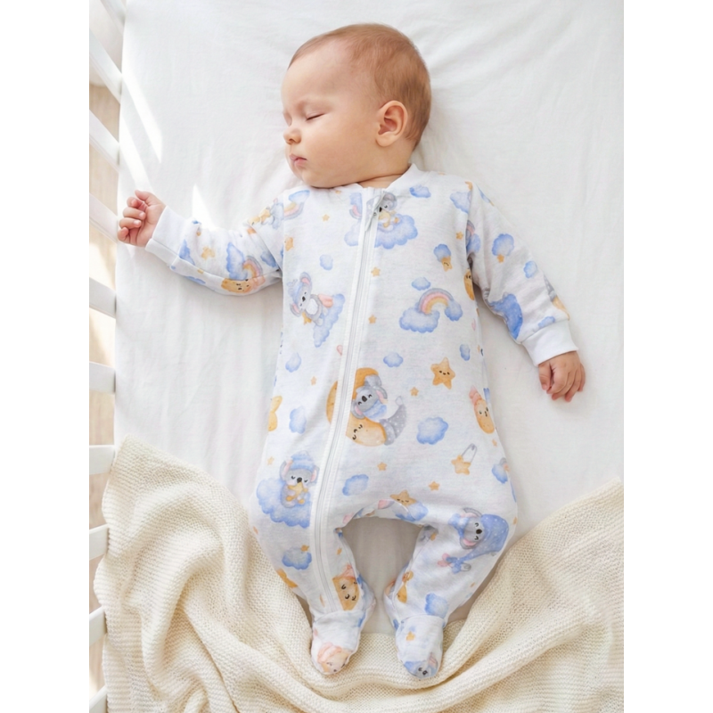 GAJI / Pyžamo overal s nožkou flanel - vzor1