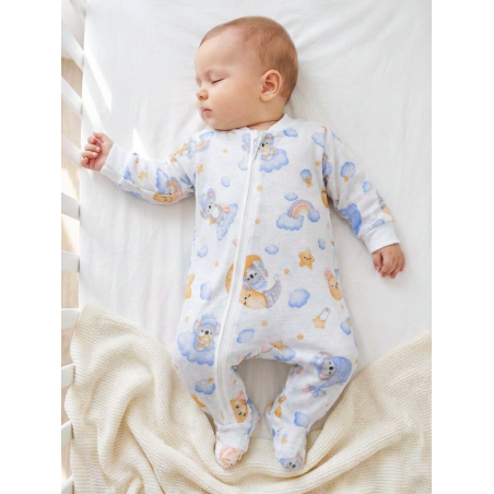 GAJI / Pyžamo overal s nožkou flanel - vzor1