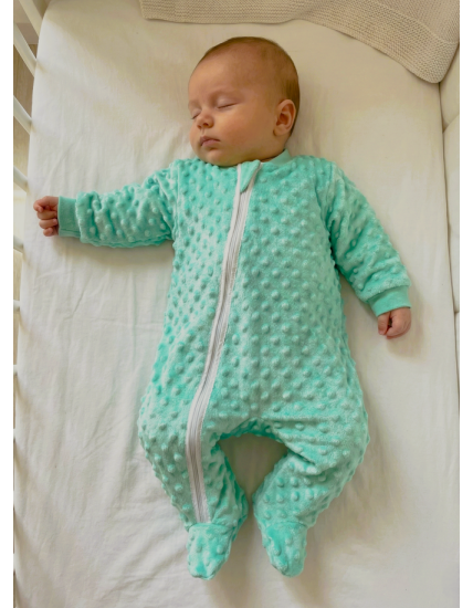 GAJI / Overal s nôžkou minky - zelená