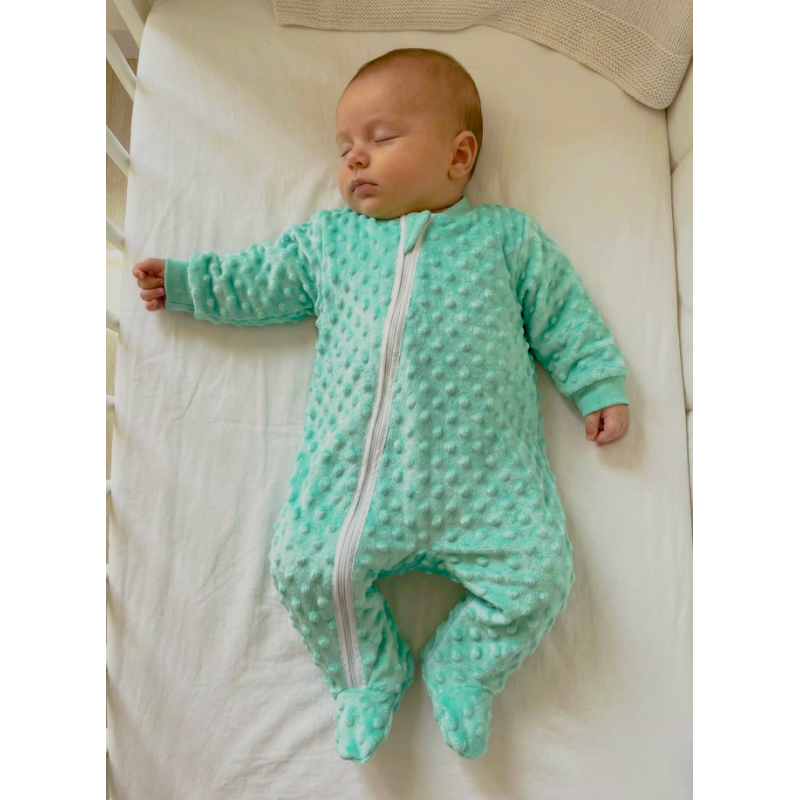 GAJI / Overal s nôžkou minky - zelená