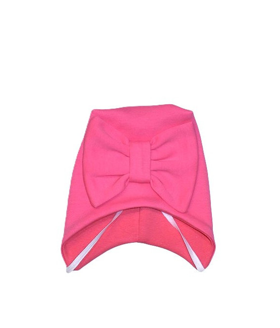 GAJI / Čiapka s mašľou obojlíc - ružová