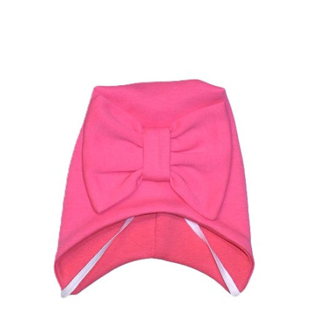 GAJI / Čiapka s mašľou obojlíc - ružová