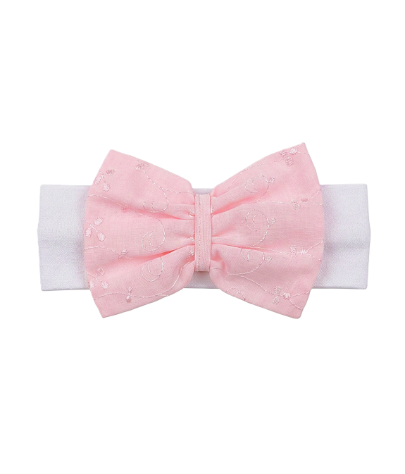 GAJI / Čelenka s mašľou z madeiry - ružová