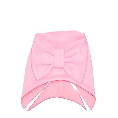 GAJI / Čiapka s mašľou obojlíc - sv.ružová