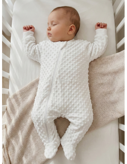 GAJI / Overal s nôžkou minky - biela