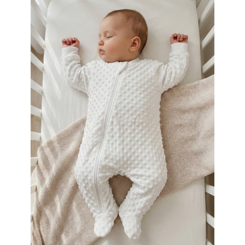 GAJI / Overal s nôžkou minky - biela