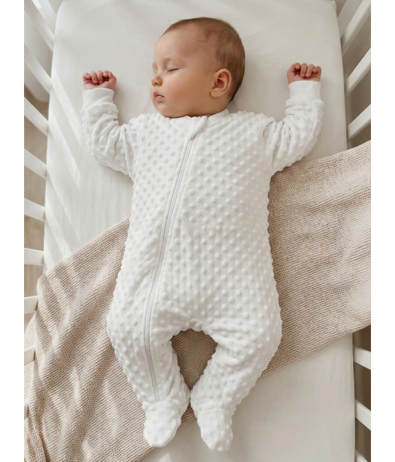 GAJI / Overal s nôžkou minky - biela