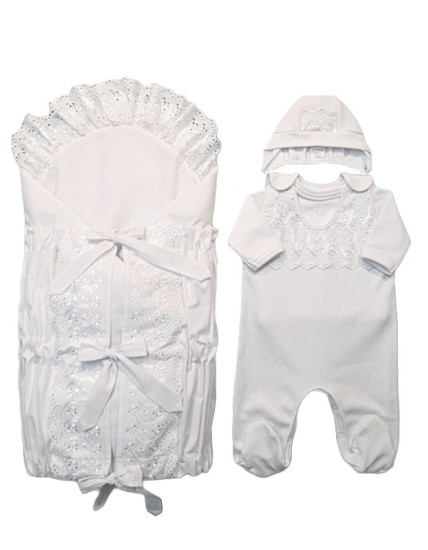 GAJI / 4 dielna súprava  - zdobená bielou