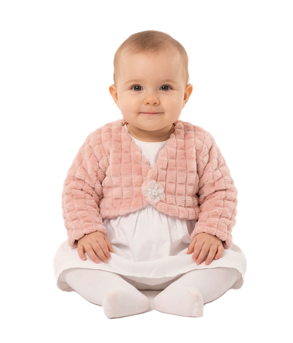 GAJI / Bolerko futrované zamat - pudrová