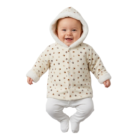 GAJI / Bunda s kapucňou zamat - labka