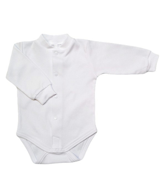 GAJI / Body dlhý rukáv predné zapínanie obojlíc - biela
