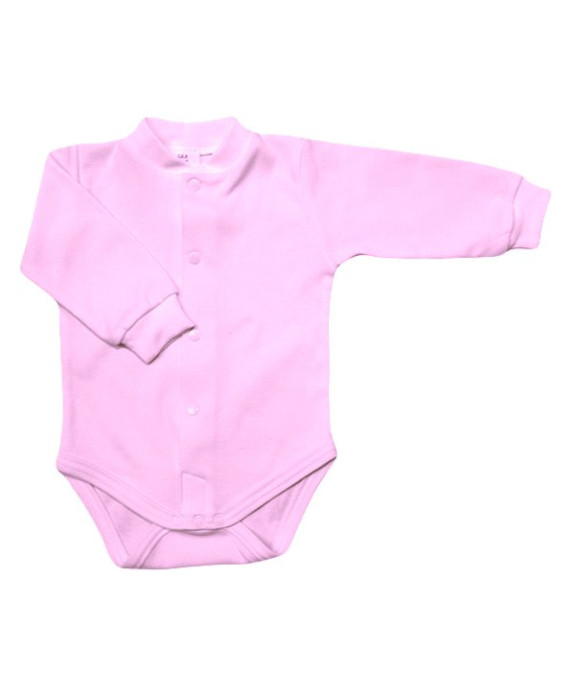 GAJI / Body dlhý rukáv predné zapínanie obojlíc - sv.ružová