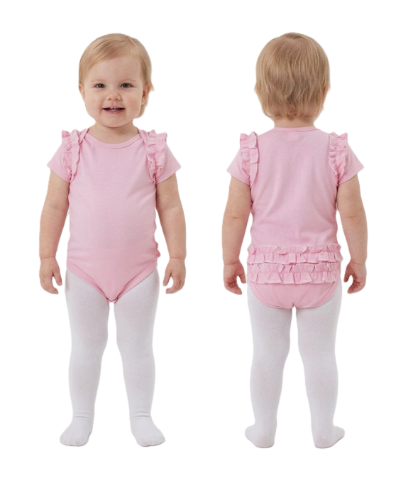 GAJI / Body s volánmi krátky rukáv - ružová