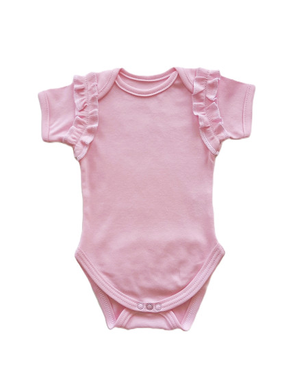 GAJI / Body s volánmi krátky rukáv - ružová