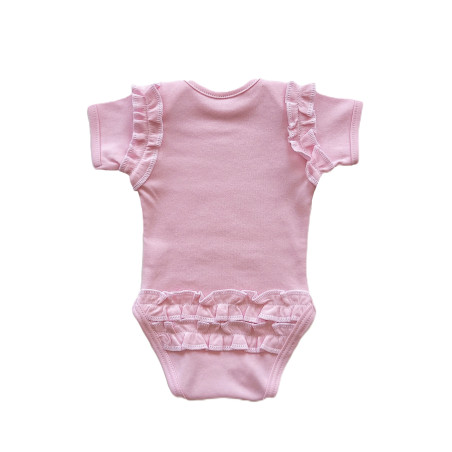 GAJI / Body s volánmi krátky rukáv - ružová