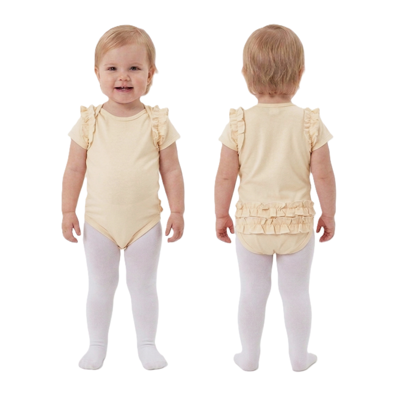 GAJI / Body s volánmi krátky rukáv - maslová