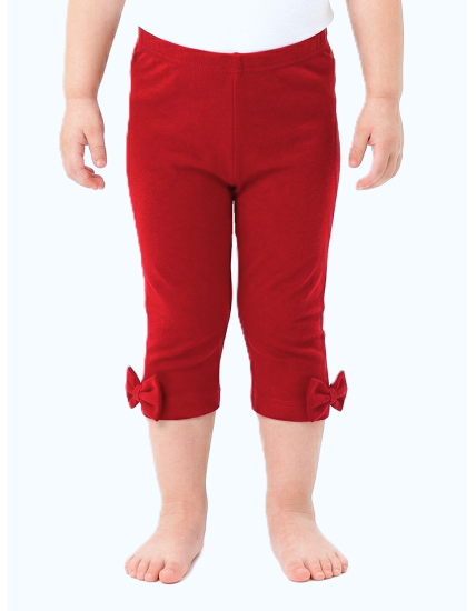 GAJI / Capri legíny s mašľami - červená