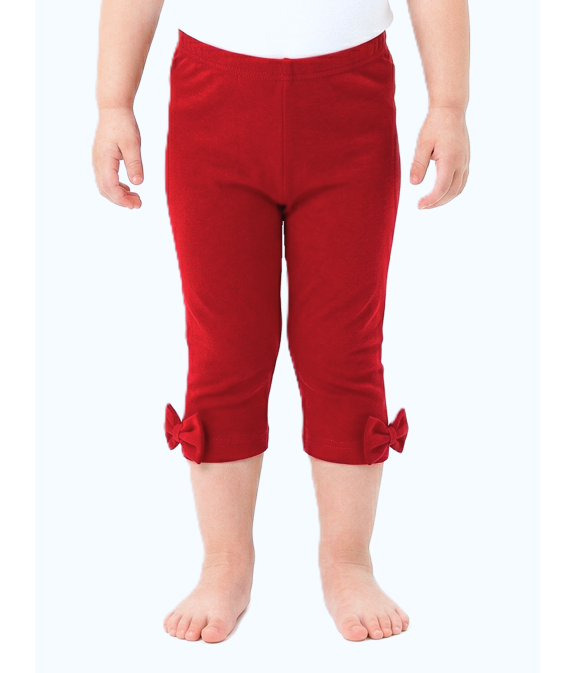 GAJI / Capri legíny s mašľami - červená