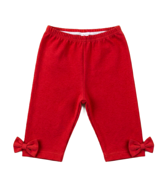 GAJI / Capri legíny s mašľami - červená