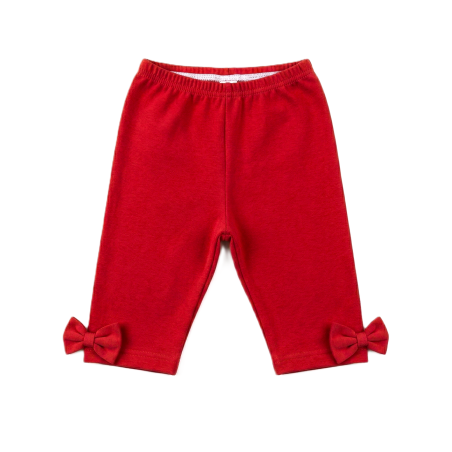 GAJI / Capri legíny s mašľami - červená