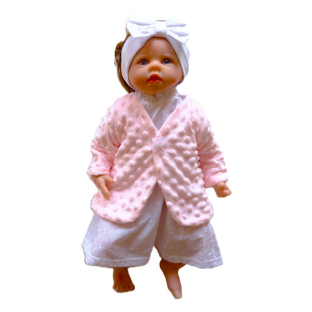 GAJI / Bolerko futrované predĺžené minky - biela