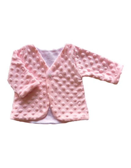 GAJI / Bolerko futrované predĺžené minky - ružová