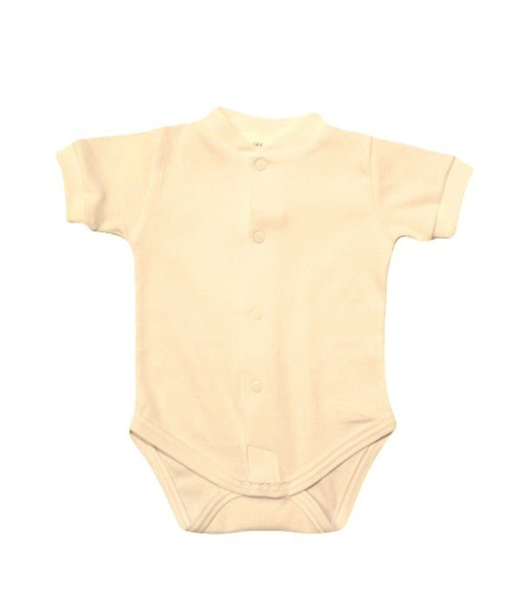 GAJI / Body krátky rukáv predné zapínanie obojlíc - maslová
