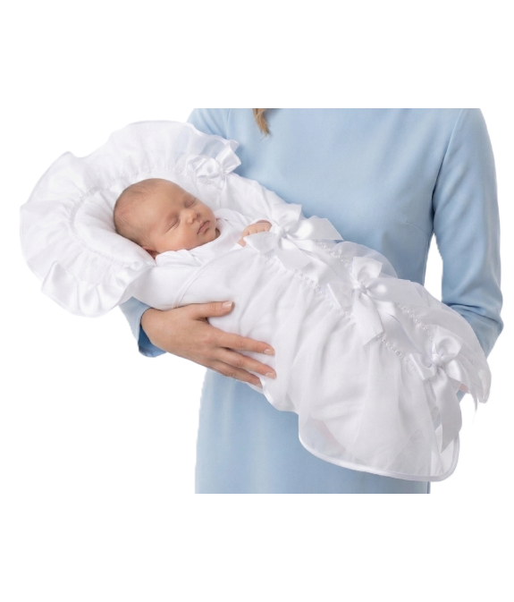 GAJI / Zavinovačka 10cm lemovaná 2xfodra + volán + náplň - biela