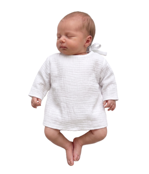 GAJI / Košieľka kojenecká mušelín - snehobiela