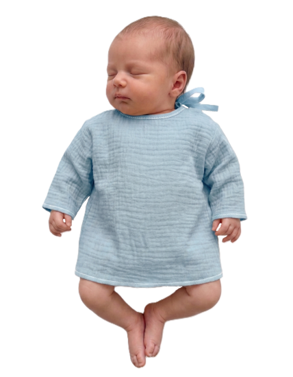 GAJI / Košieľka kojenecká mušelín - sv.modrá