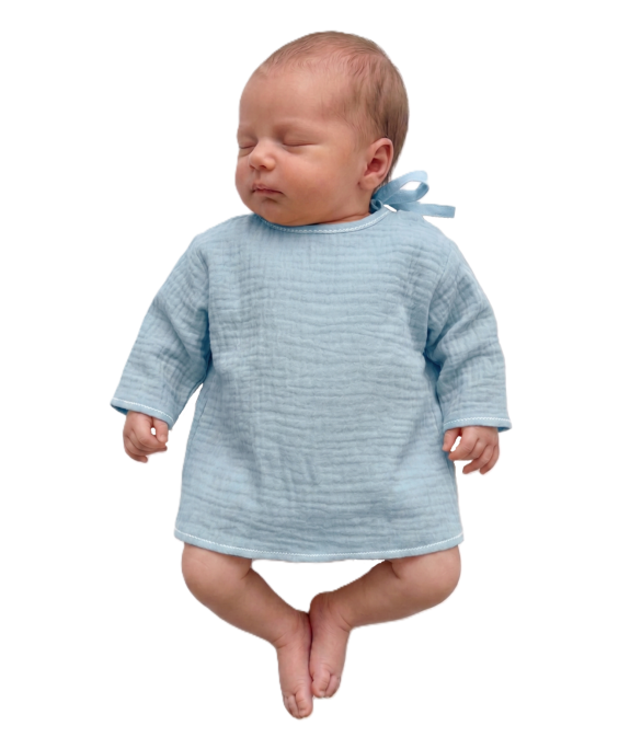 GAJI / Košieľka kojenecká mušelín - sv.modrá