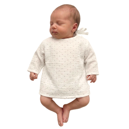 GAJI / Košieľka kojenecká mušelín - biela bodka