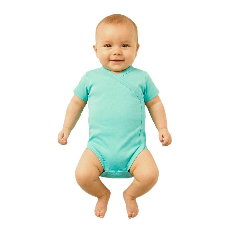 GAJI / Body krátky rukáv otvorené - tyrkysová